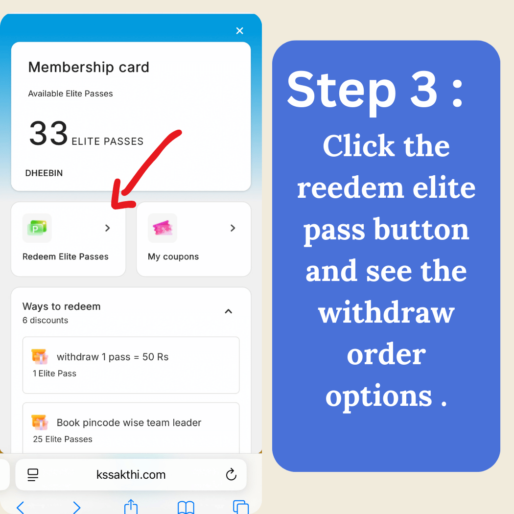 Convert & withdraw 1 pass to bank