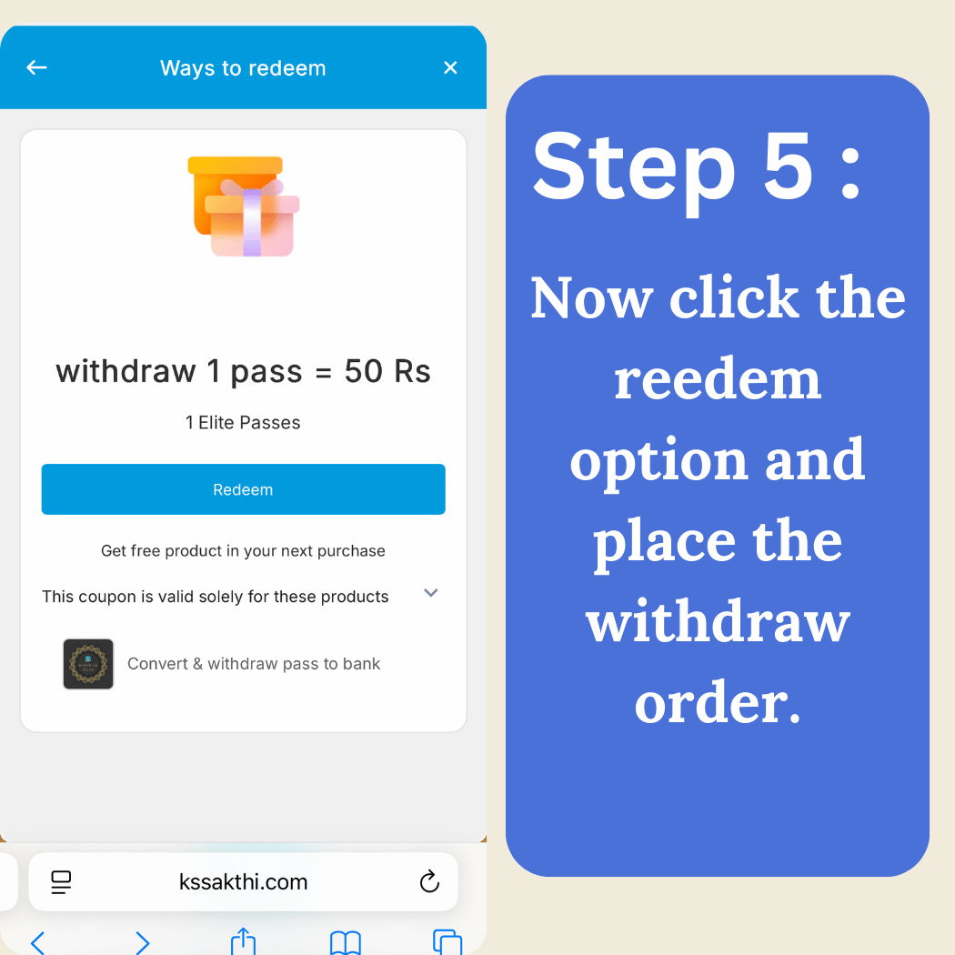 Convert & withdraw 1 pass to bank