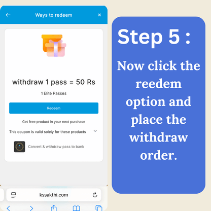 Convert & withdraw 1 pass to bank
