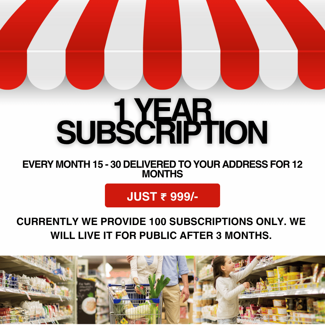 12 months (1+11 months free) grocery subscription @999/-